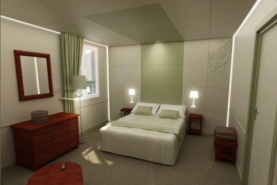 Chambre moderne et plafond modulaire