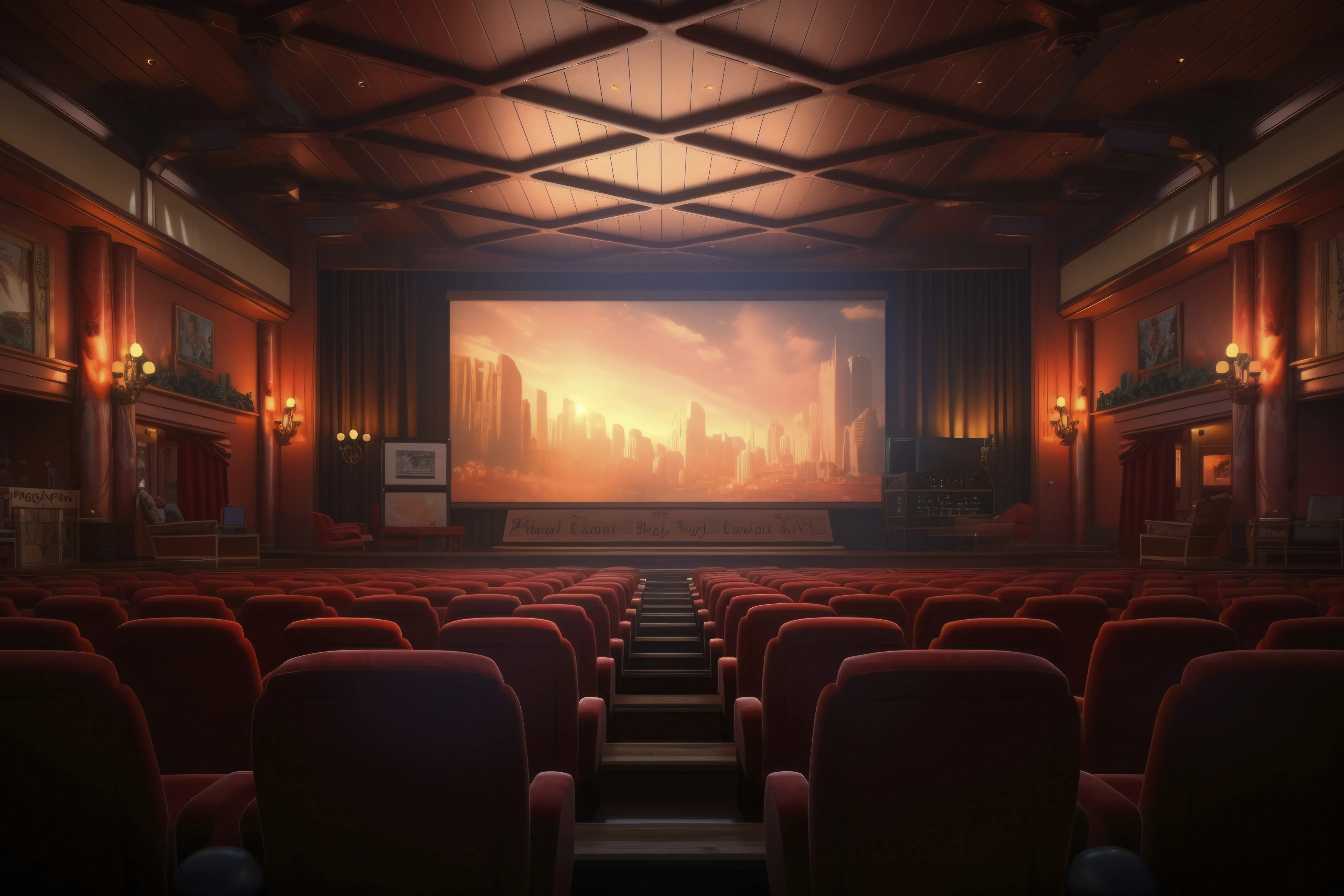Dalle acoustique au plafond pour une salle de cinéma